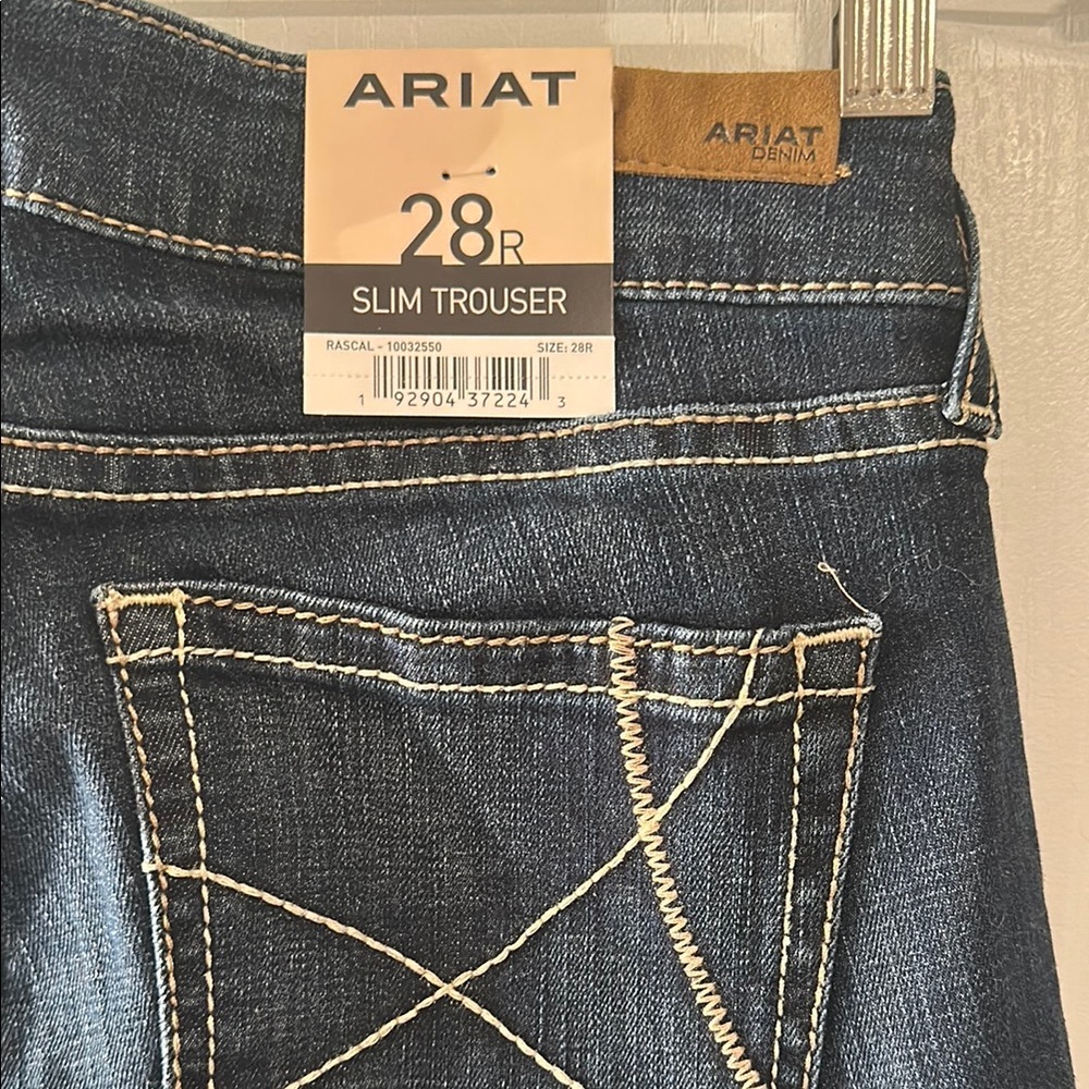 Ariat Blue Straight Leg Jeans with Subtle Fading
